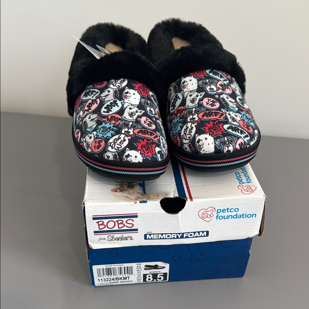 Skechers BOBS Cartoon Dog Slippers NIB (8.5)